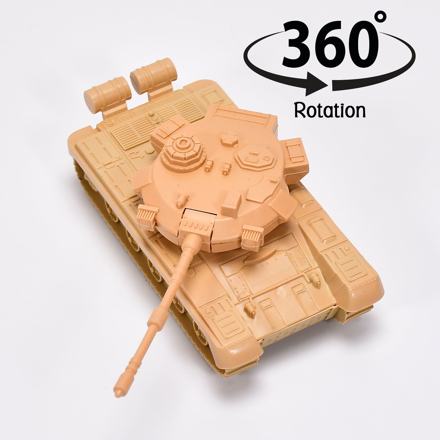 Toy tank with pull back mechanism, top view Toy tank with pull back mechanism, top view